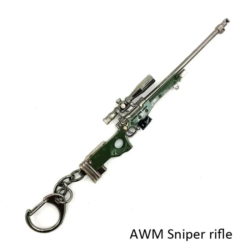 PUBG CS брелки Playerunknown's Battlegrounds AKW AWM MK14 пистолет Модель 10 см Автомобильный Брелок пряжка модель mannen cadeau для детей