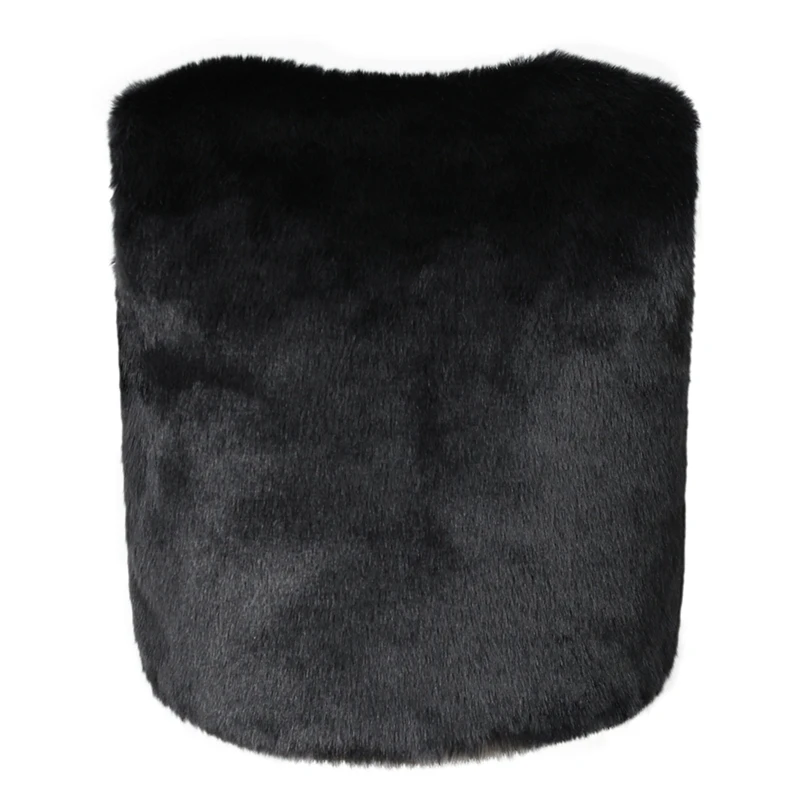 Белый меховой жилет модная Розовая вышивка искусственный мех куртки черный плюс