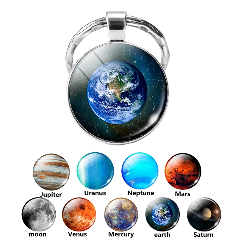 Брелок для ключей Universe Galaxy брелок Планета солнечная система Earth Moon Mars ювелирные