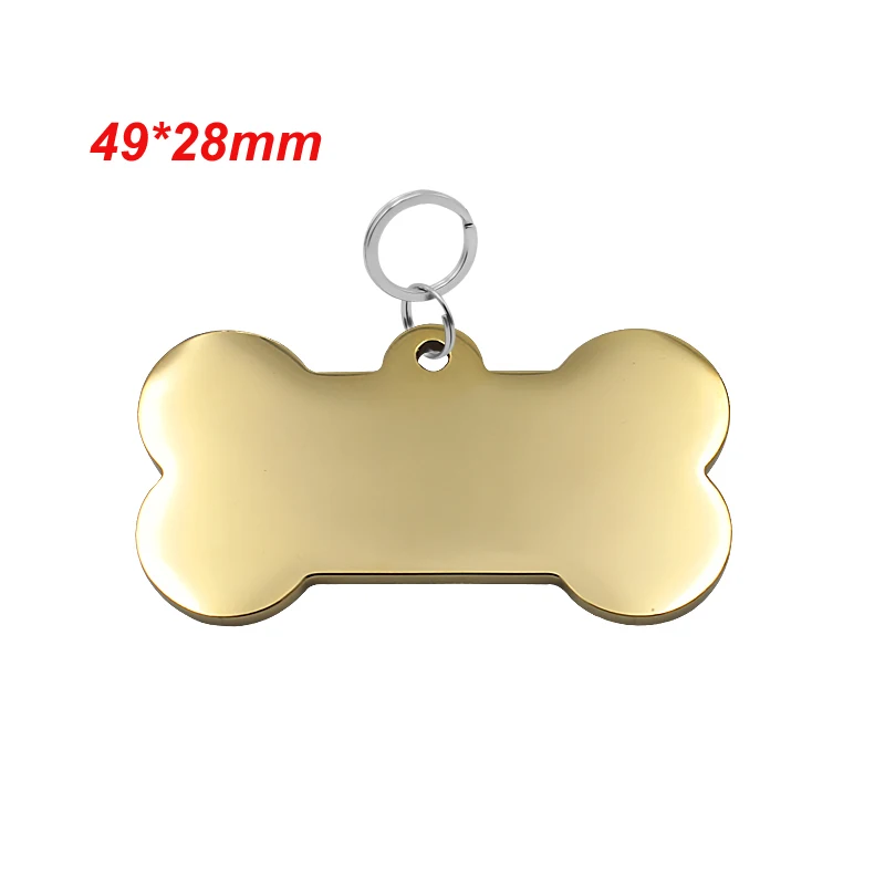 Gold Bone L Pawstrip идентификационная бирка для собак с защитой от потери, индивидуальная бирка для собак, телефонная бирка для кошек, идентификационная бирка для домашних животных, Выгравированная на заказ ошейник для собак, подвеска - Цвет: Gold Bone L