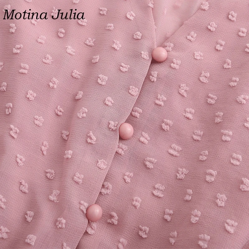 Женский пляжный комбинезон Motina Julia жаккардовый шифоновый с рукавами фонариками и