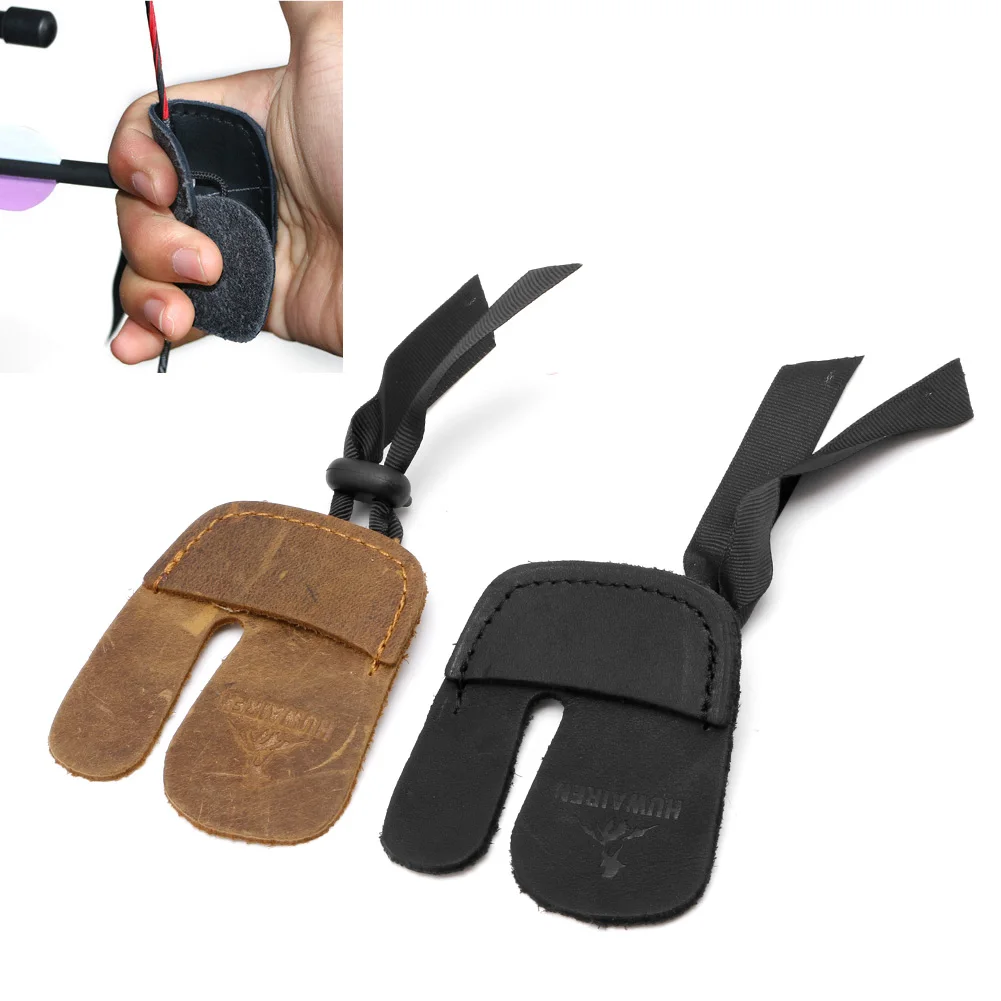

Cow Leather Three Finger Tab Guard Long Bow Three-fingered Hand Guard Protector Glove Archery Shooting Hunting Bow #20/25L
