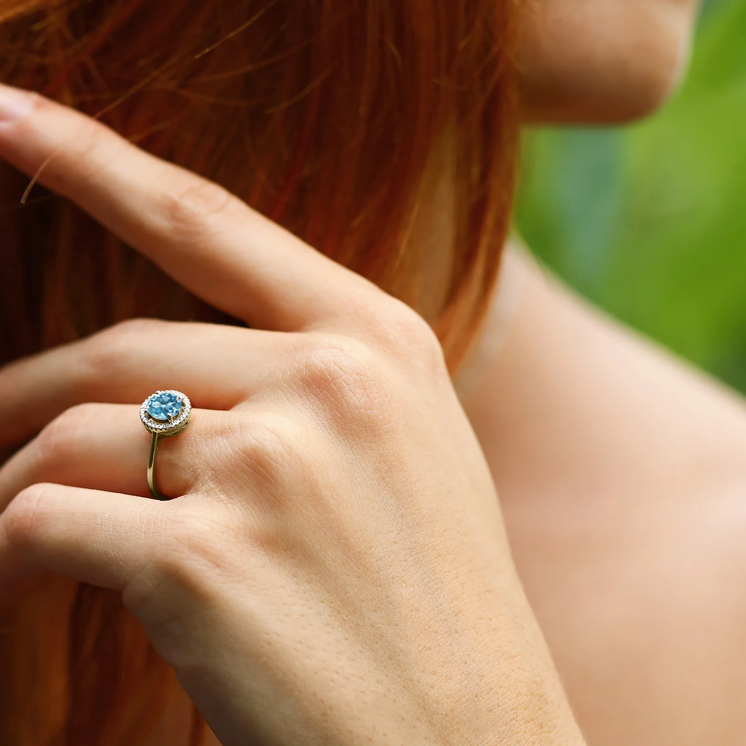GemStoneKing 18K желтое Позолоченное серебряное кольцо Halo 1 60 Ct Круглый Природный
