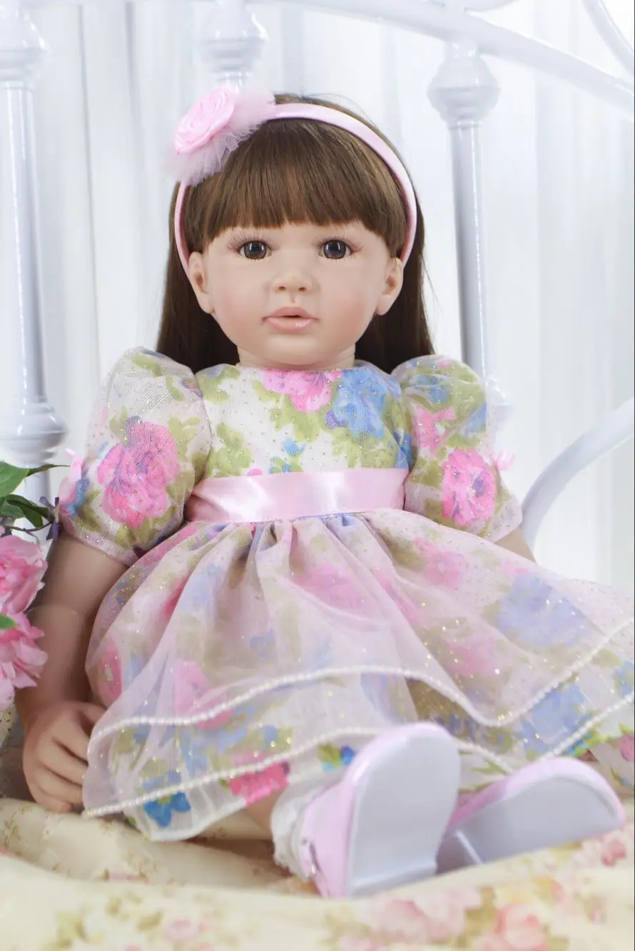 DOLLMAI карие глаза цельные силиконовые виниловые Младенцы возрождающиеся куклы