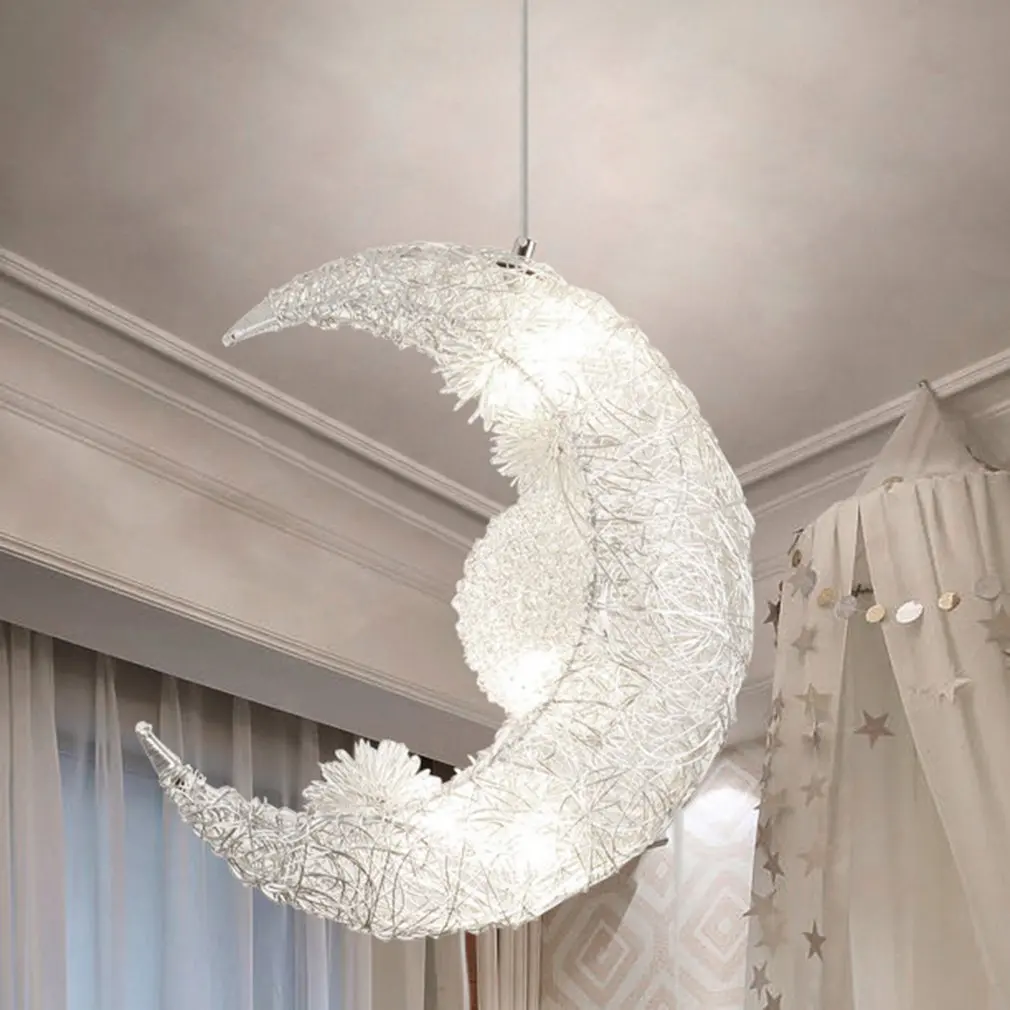 Moon Star Children Bedrooms Ceiling Lamp Chandelier Pendant Lamp Chandeliers LED Star Adjustable Hanging Lights
