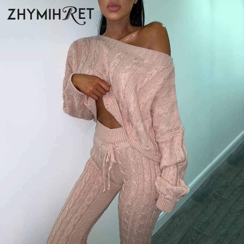 Женский трикотажный комплект из 2 предметов с длинными рукавами и открытыми