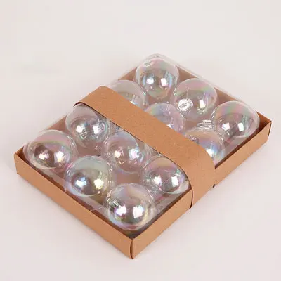 6cm Ball 12Pcs 4-10 см прозрачная Рождественская елка Декор шар пузырь повесить украшения кулон подарки - Цвет: 6cm Ball 12Pcs