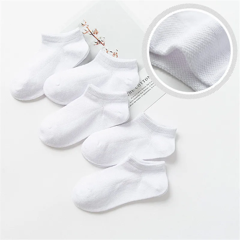 Calcetines de algod&oacute;n con dibujos animados para ni&ntilde;o y ni&ntilde;a, medias de malla transpirables para ni&ntilde;os de 1 a 12 a&ntilde;os, 5 par/lote, novedad de verano CN-1
