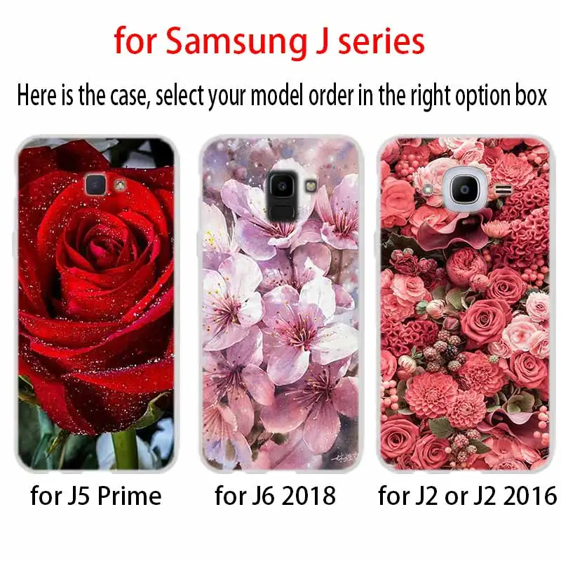 Красивая Роза дизайн для чехол телефона Samsung Galaxy j6 J8 J7 J5 J3 J4 плюс 2018 2017 2016 J610 Prime