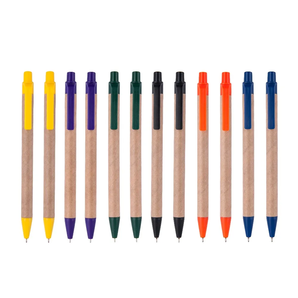 12 шт./компл. эко бумажная ручка пластиковый зажим зеленая концепция