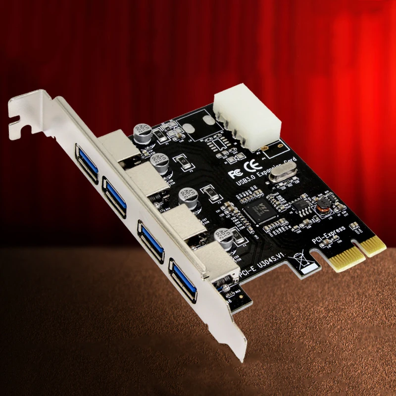 PCI E к USB 3 0 концентратор Express адаптер расширения карты 5 Гбит/с высокоскоростной 4