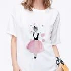 Женская футболка с коротким рукавом, круглым вырезом и принтом, белая, в стиле Харадзюку, для лета, 2019