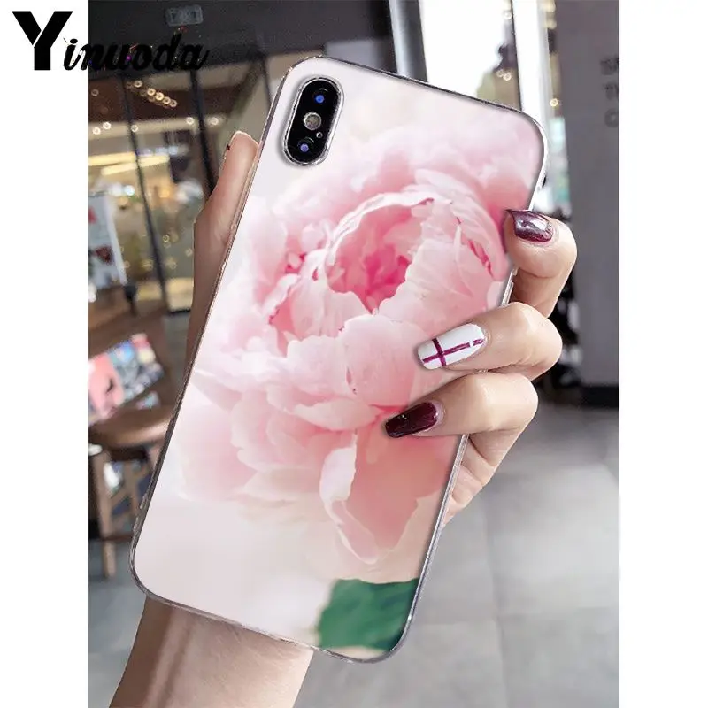 Yinuoda розовый цветок пион на вазе узор ТПУ мягкий чехол для телефона для Apple iPhone 8 7 6 6S Plus X XS MAX 5 5S SE XR чехол