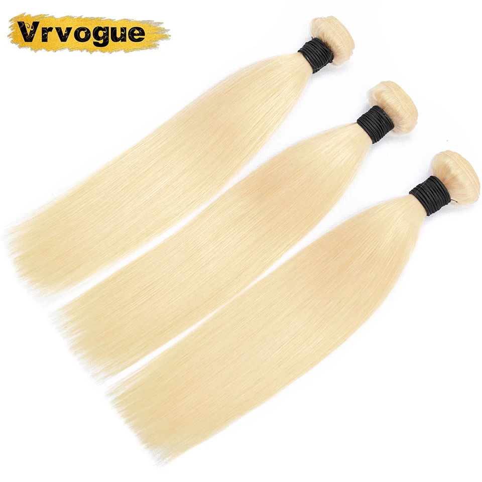 Vrvogue цвет волос 613 светлые пучки 3 шт. индийские прямые волосы на Трессах Remy 100%