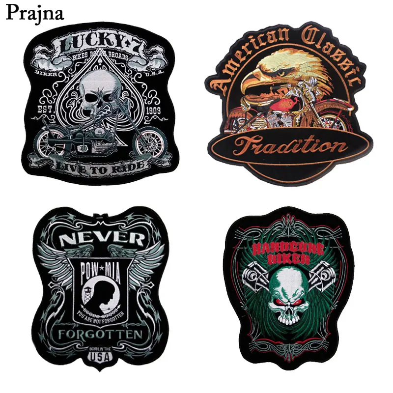 Prajna Punk Iron On Patches POW MIN Luck * 7 куртка с черепом Сделай Сам патчи США Орел индийский