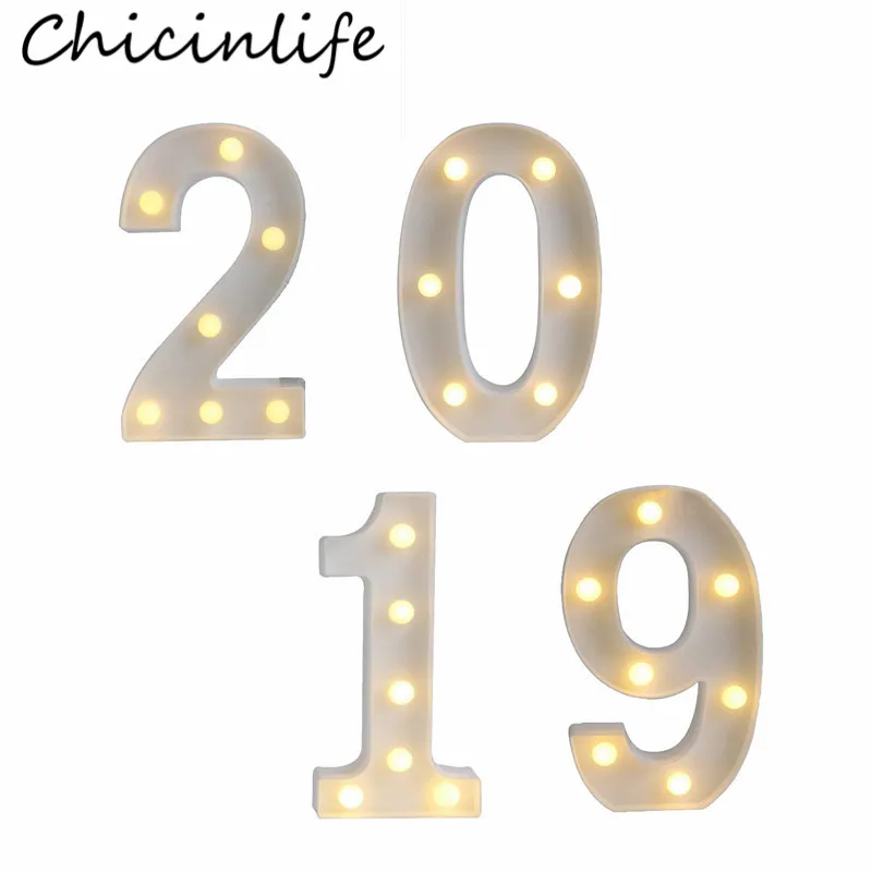 Chicinlife 4 шт 2019 номеров стоящая Светодиодная лампа строка ночник Рождественский
