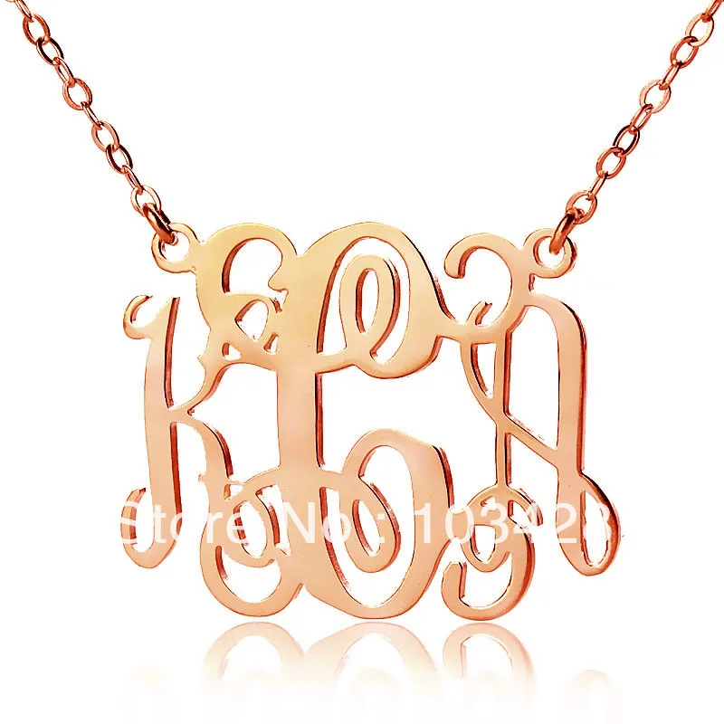AILIN Бесплатная доставка-новые модные ювелирные изделия из стерлингового серебра с гравировкой, ожерелье с монограммой, розовое золото, ожер... от AliExpress WW