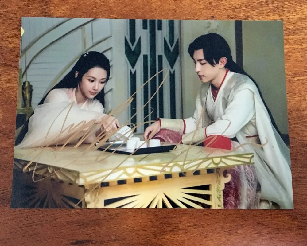 Ручная подпись Deng Lun Yang Zi фото с автографом 5*7 Бесплатная доставка 102018|Открытки и