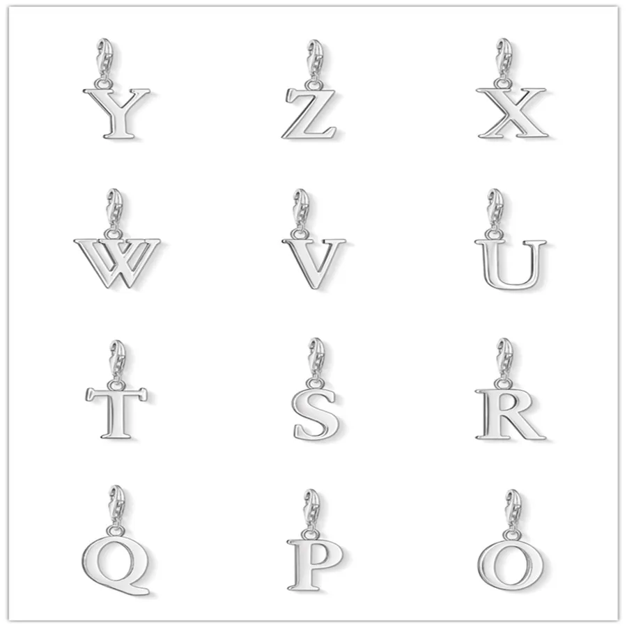 Подвески в виде букв алфавита ручной работы O ~ Z для браслетов и ожерелий
