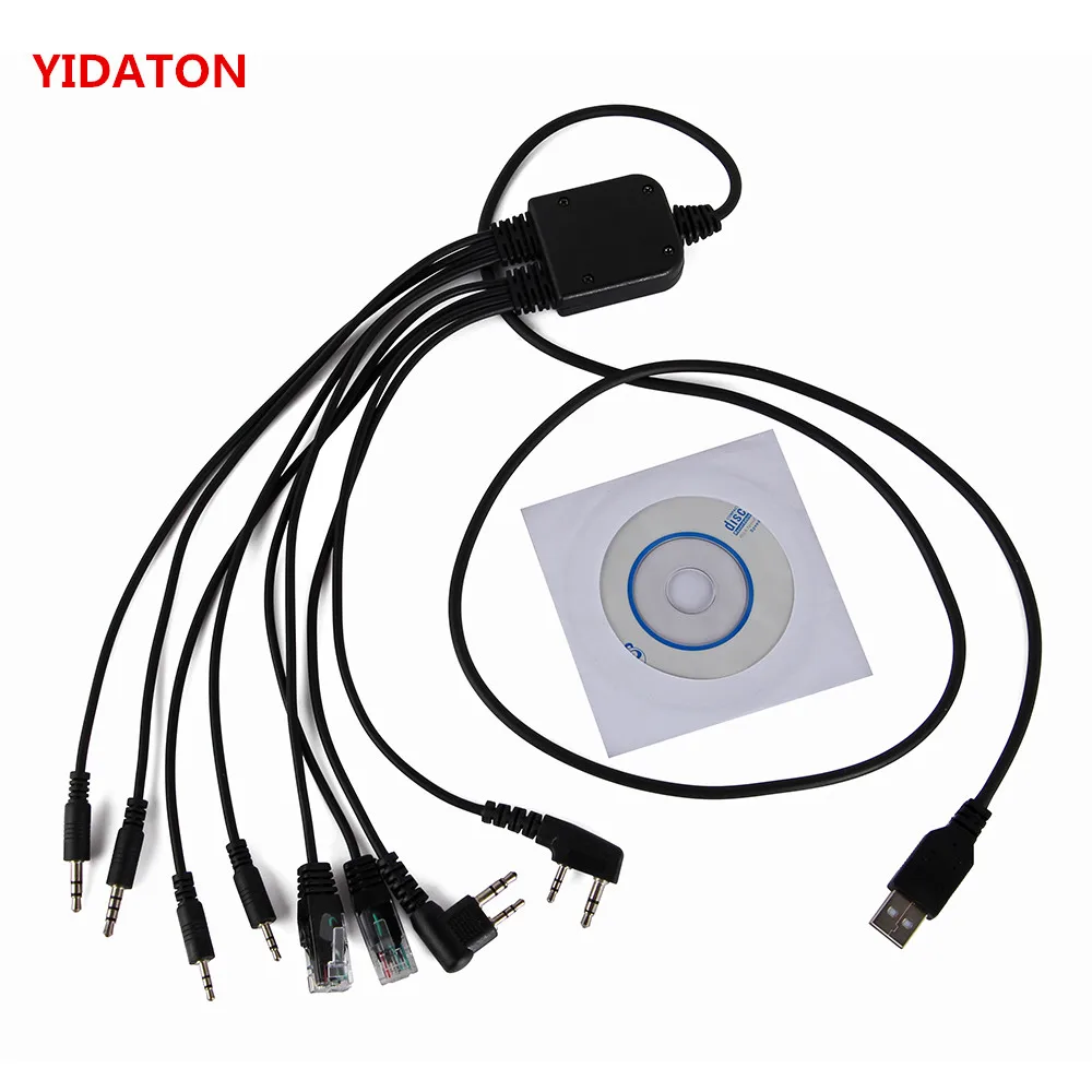 YIDATON 10 шт. 8 в 1 USB программируемый кабель для YAESU BAOFENG UV 5R Kenwood Motorola IC Retevis H777 рация|walkie