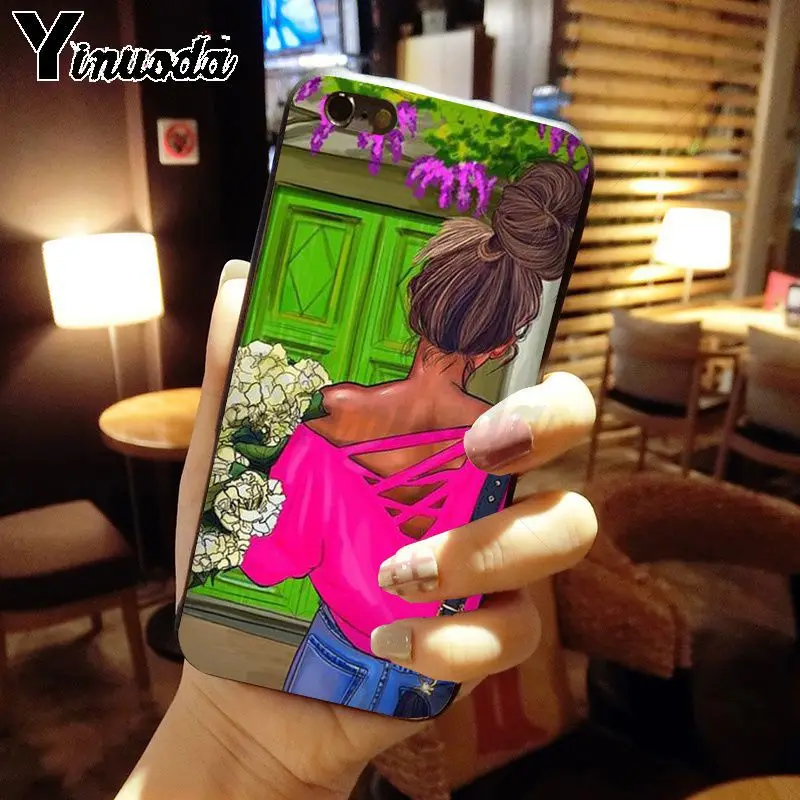 Yinuoda лучший Семейный чехол для мамы и дочки черный мягкий телефона iPhone 5 5Sx 6 7plus 8