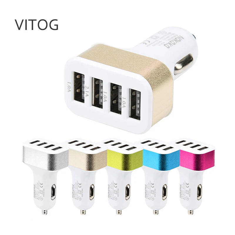 Автомобильное зарядное устройство с 4 портами USB адаптер для зарядки телефона 2 А 1
