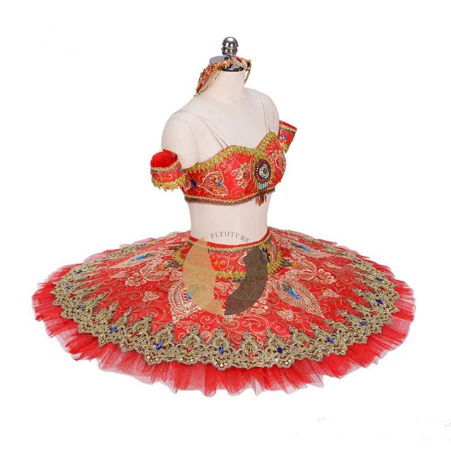Балетные костюмы La Bayadere юбки пачки для девочек двойка костюм для профессиональных танцев балетное с юбкой пачкой блюдо красный пачки головные уборы