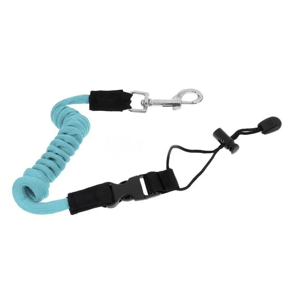 Light Blue Surfing Lanyard Elastic TPU Kayak Paddle Leash Safety Accessories Wear Resistance Canoe Rope With Snap Clip Fishing Rowing Boats - Цвет: Light Blue