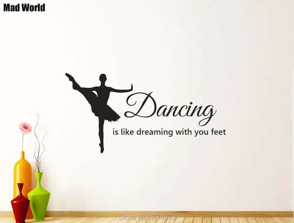 Ballet Dancing Is Like Dreaming With Your Feet Wall Art Stickers Decal Home DIY Decoration Removable Decor | Дом и сад