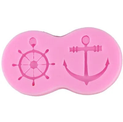 Якорь Руль корабль форма силиконовая помадка морские формы печенья Форма для