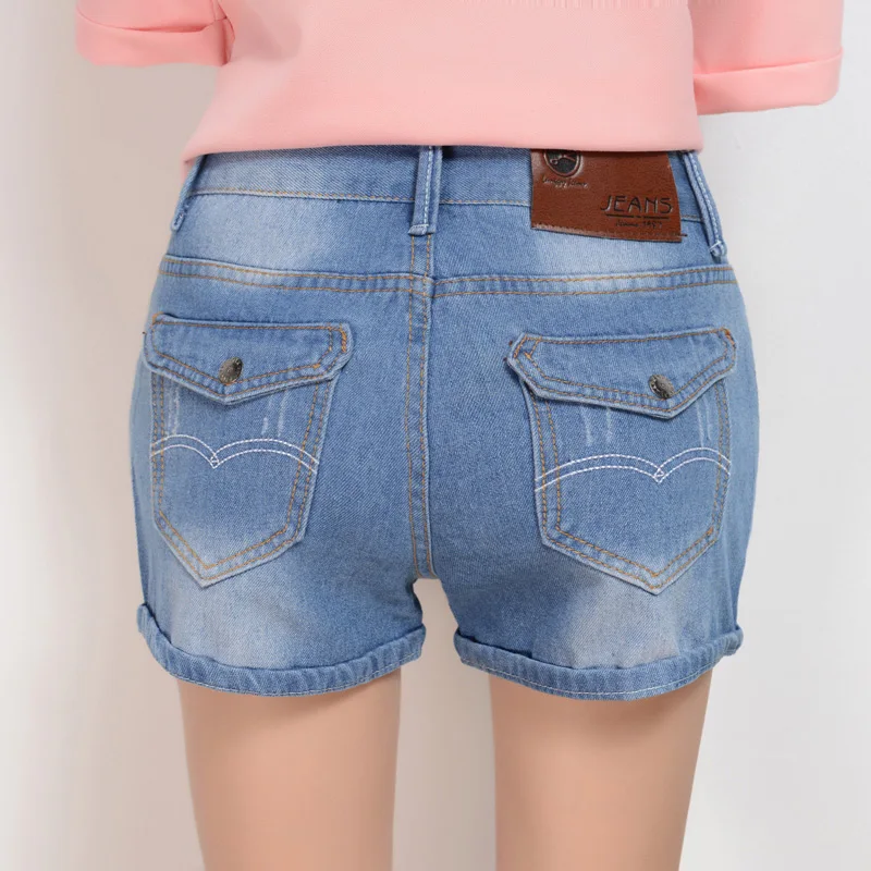 Lace Girl Women Denim Shorts Blue Jeans For Women's 2018 Fashion Fitness Casual Panties With Pockets | Женская одежда