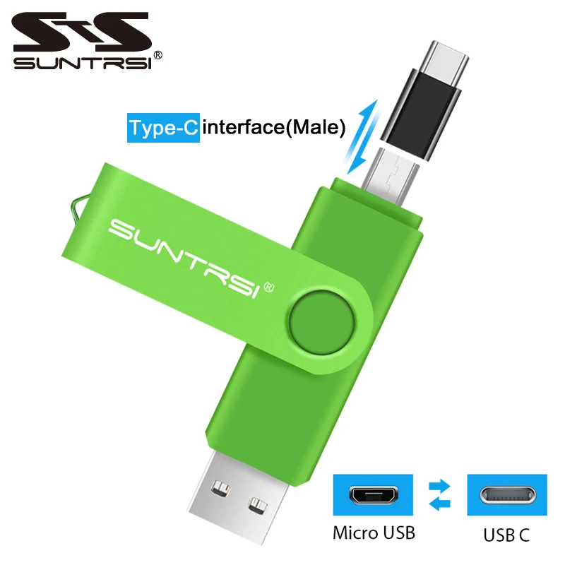Suntrsi USB флеш-накопитель 128 Гб 64 TYPE C многофункциональная палка 2 0 32 OTG Металл 16