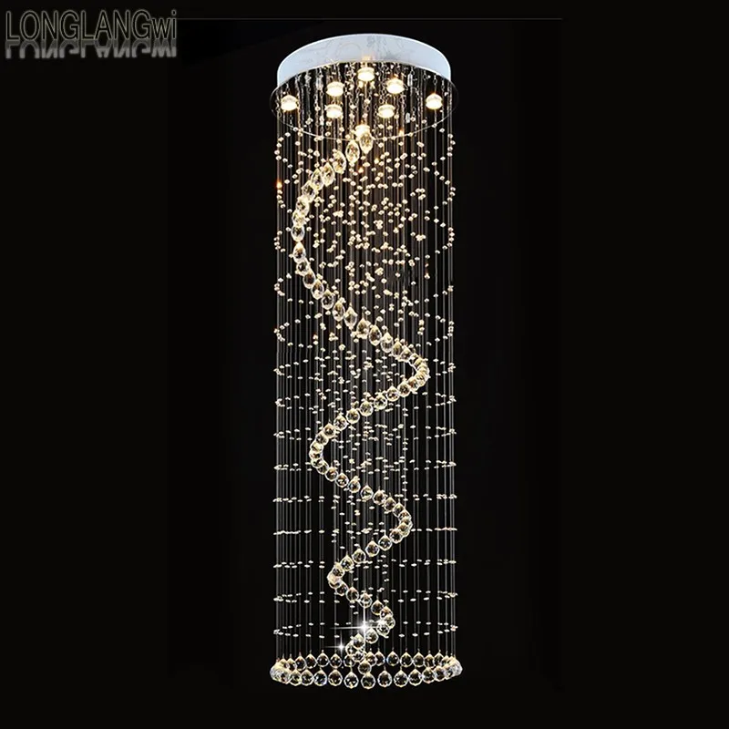 Современные светодиодные хрустальные люстры Светильники для лестницы пентхауса
