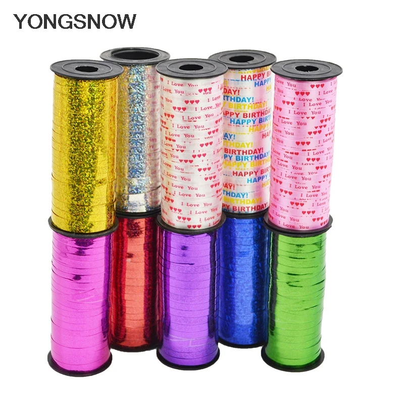 100 ярдов 5 мм воздушный шар веревка из фольги Лазерная пластиковая лента для