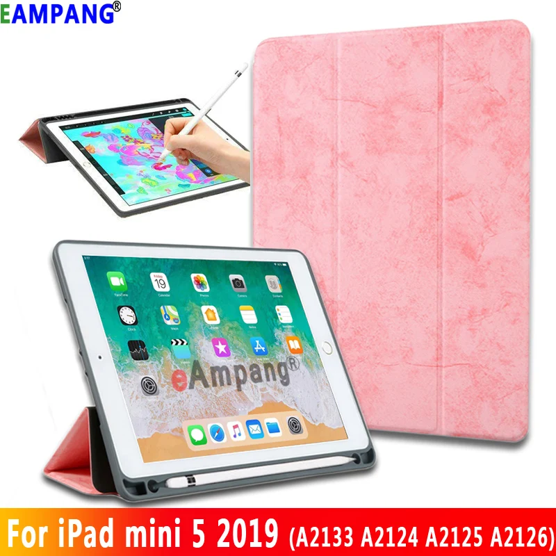 Умный чехол для Apple iPad mini 5 2019 с держателем карандашом mini5 A2133 A2124 A2125 A2126 магнитной
