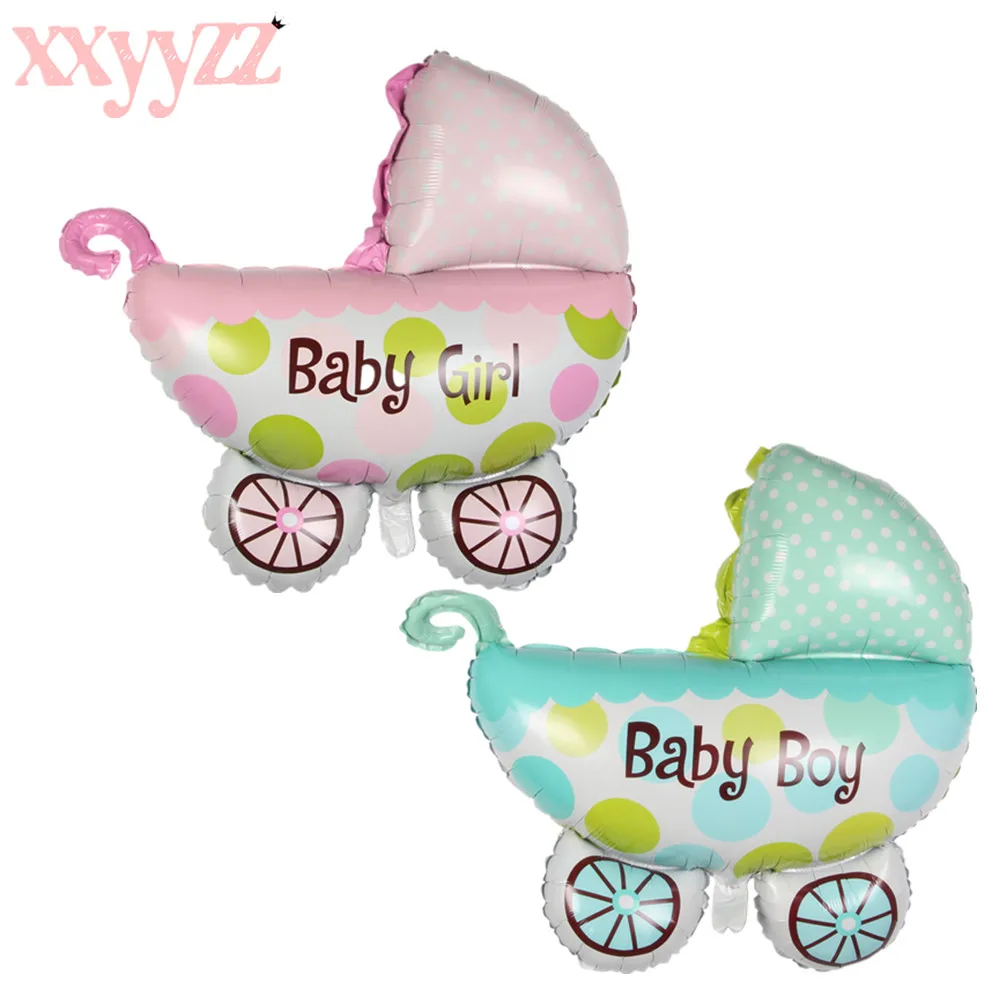 XXYYZZ Baby Shower Ballons Lovely Large Stroller Boy Girl Foil Balloons Air Inflatable Ball Birthday Party Decorations | Дом и сад