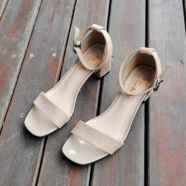 

2019 Ankle Strap Heels Women Sandals Summer Shoes Women Open Toe Chunky High Heels Party Dress Sandals Big Size 40