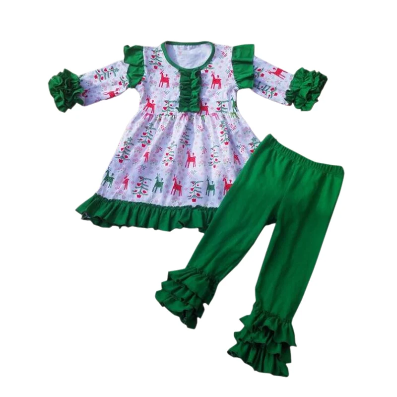 

Kaiya Angel kids clothes 2017 New Winter and Autumn Christmas Outfits Dress Pants 2pcs suit kids clothes 1-8T 5pcs/lot Wholesale
