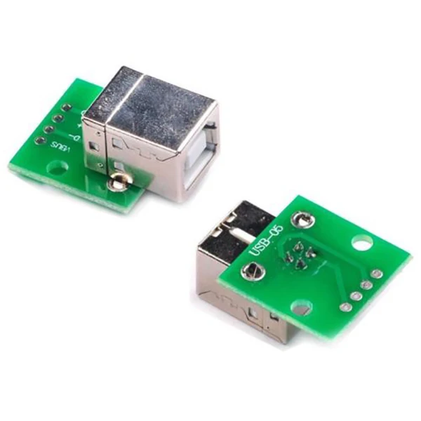 2 X Usb Тип B гнездо Breakout плата 54 мм Шаг адаптер разъем|Детали и аксессуары для