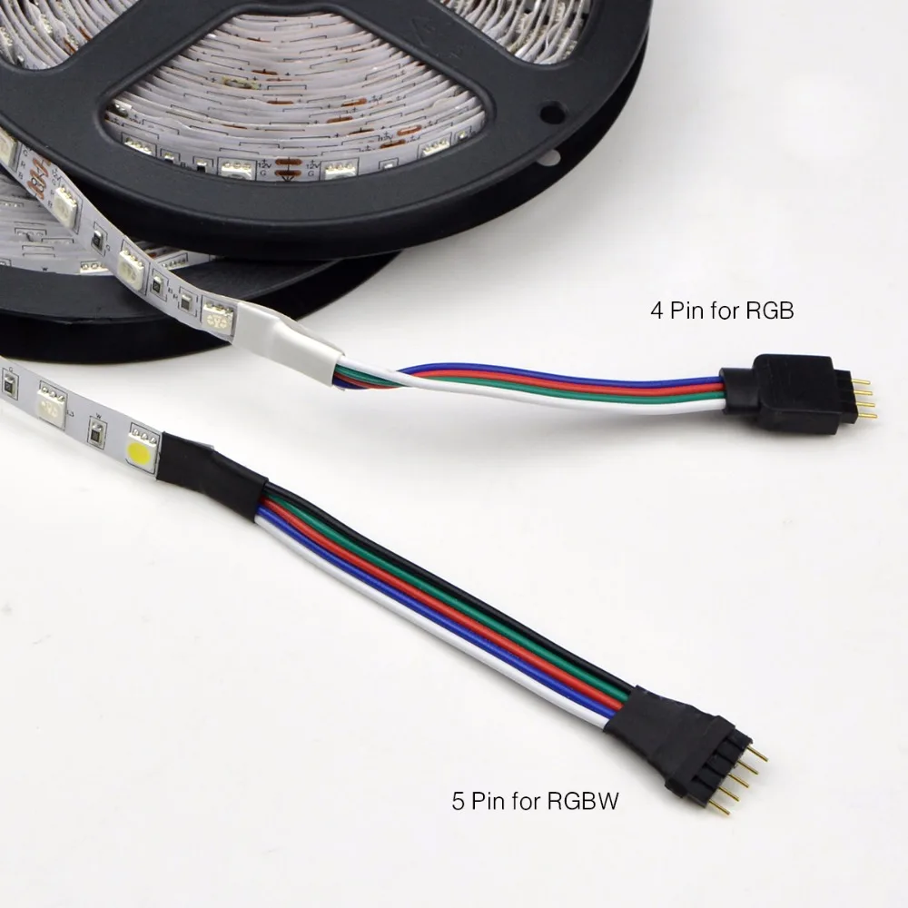 10 шт./лот 4 контактный RGB/5 RGBW RGBWW игольчатый разъем для светодиодной ленты 3528 2835 5050|4
