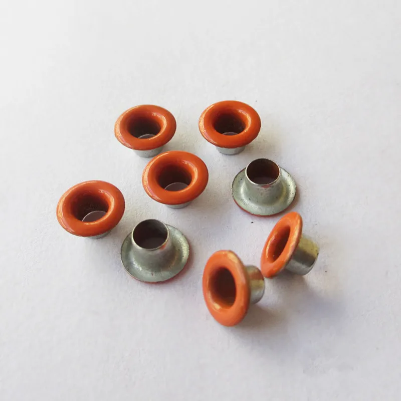 orange XUNZHE DIY материалы 50 шт. 3,5 мм втулки заклепки+ 4 см инструмент для пробивания Пуговицы Разноцветные пряжки шнурки глаз металлические отверстия ушко - Цвет: orange
