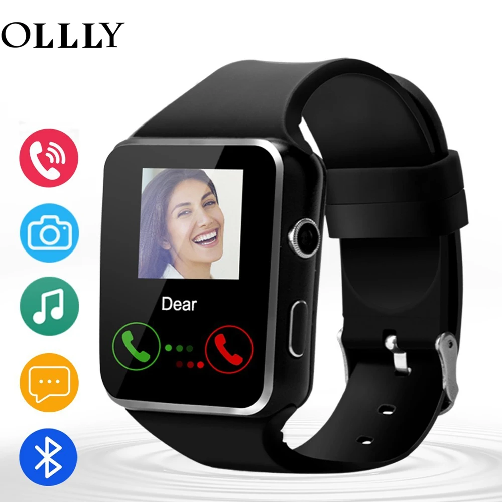 Ollly X6 Bluetooth Smart часы 16 ГБ Поддержка микро сим-карты Камера видео для Android Samsung HTC Sony