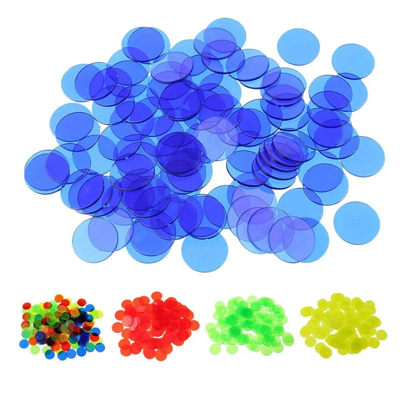 

100pcs 19mm Count Bingo Chips Markers for Bingo Game Cards Plastic for Classroom Children and Carnival Bingo Games