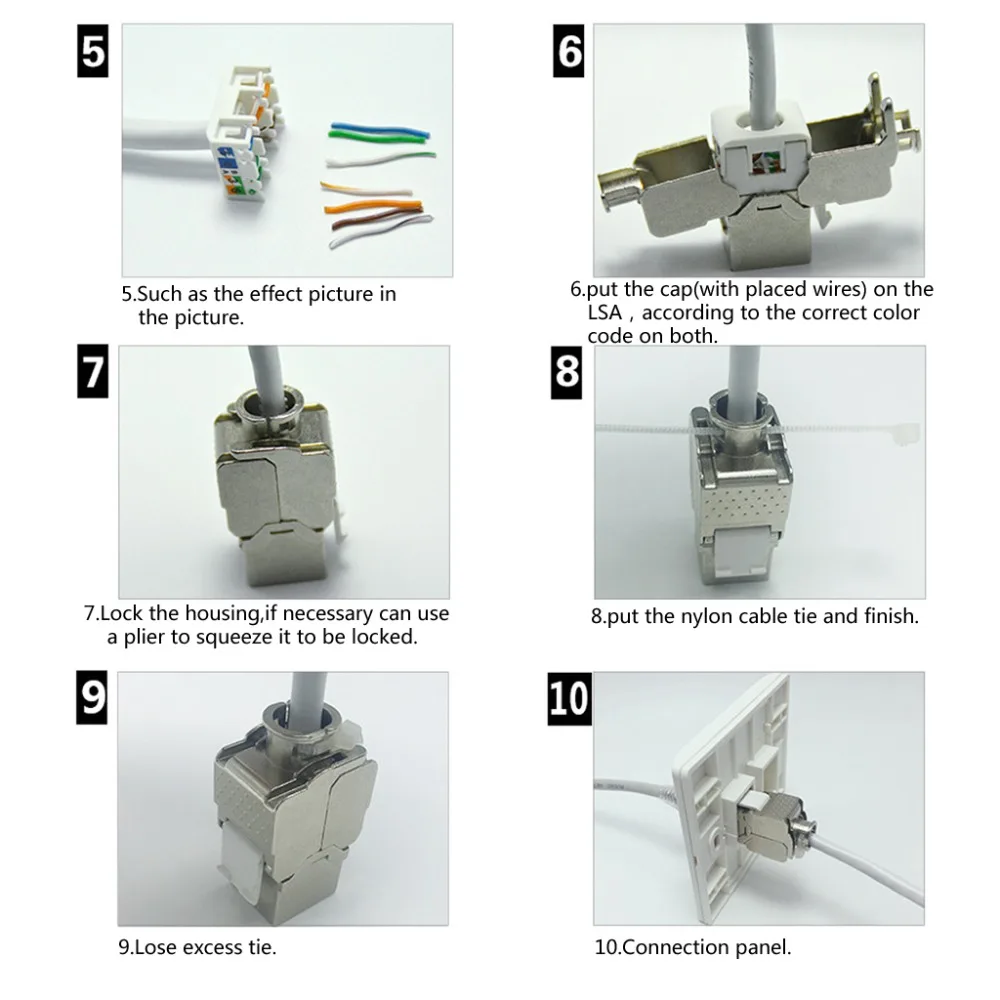 1 шт. RJ45 Keystone Cat6 Cat6A Экранированный FTP цинковый сплав модуль Jack сетевой разъем