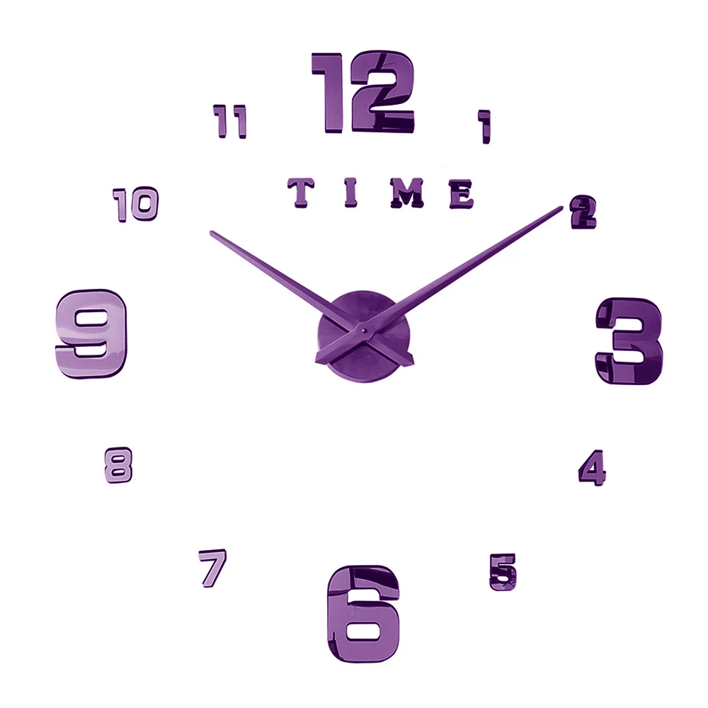 wall clock purple Saat часы цифровые настенные часы Reloj Horloge Duvar Saati Klok Orologio da Parete Wandklok светящиеся 3D большие бесшумные - Цвет: wall clock purple