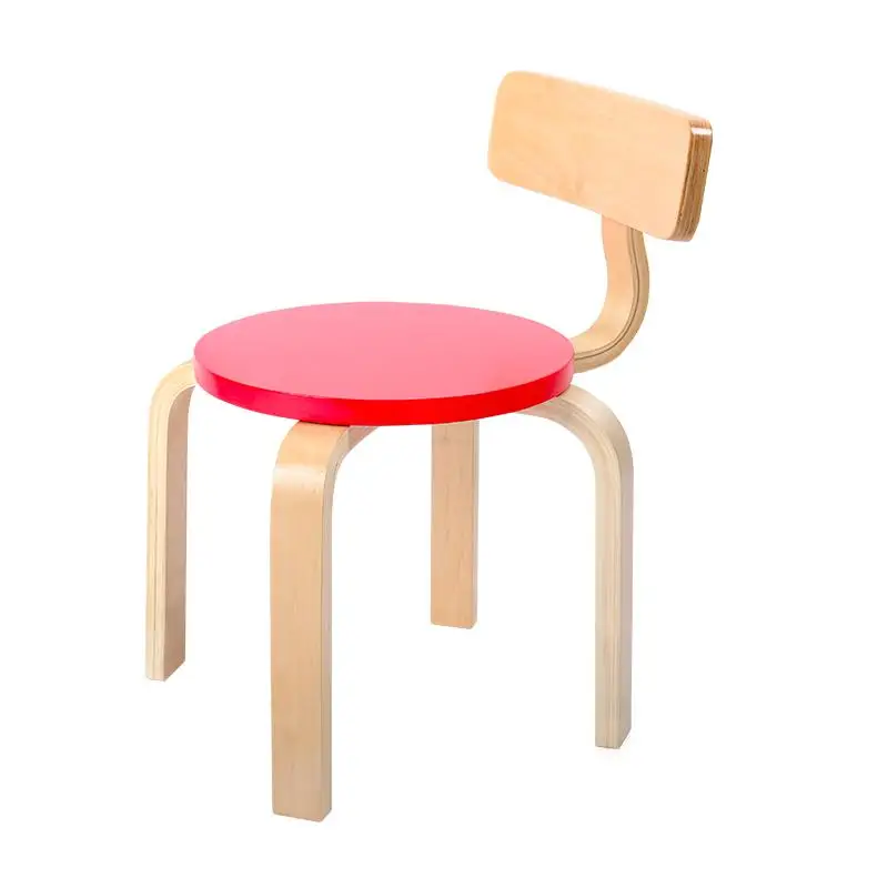 Children's study table and chair stool solid wood chair kindergarten baby study table and chair color fashion creative stool - Цвет: Color 2