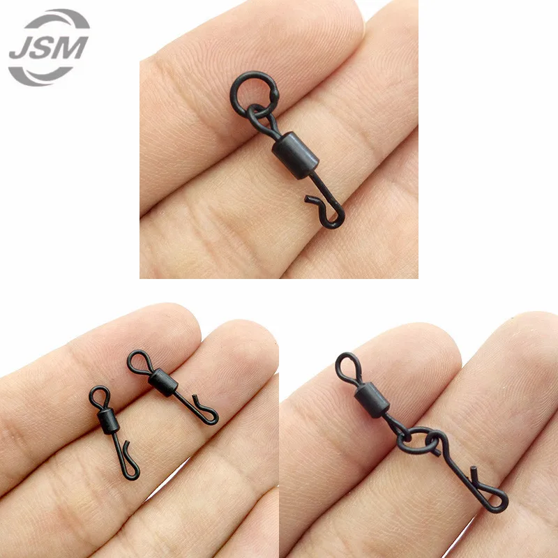 JSM 200 шт. матовый черный Карп для рыбалки быстрая замена Вертлюг длинный корпус