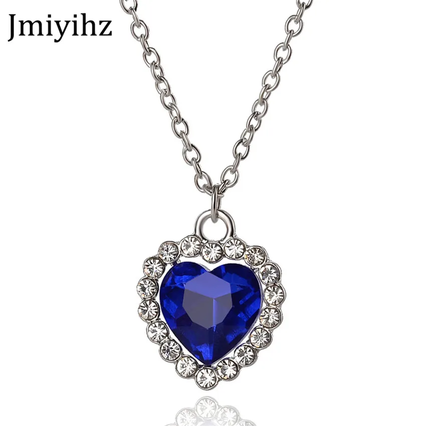 Jmiyihz Ocean Heart Love Necklaces &amp Pendants for Women Fashion Jewelry Filled White Crystal Maxi Boho Choker Necklace Gifts | Украшения