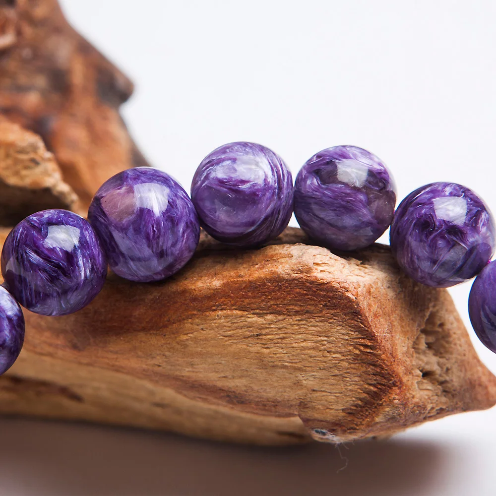 Высокое качество натуральный фиолетовый Charoite драгоценный камень женские