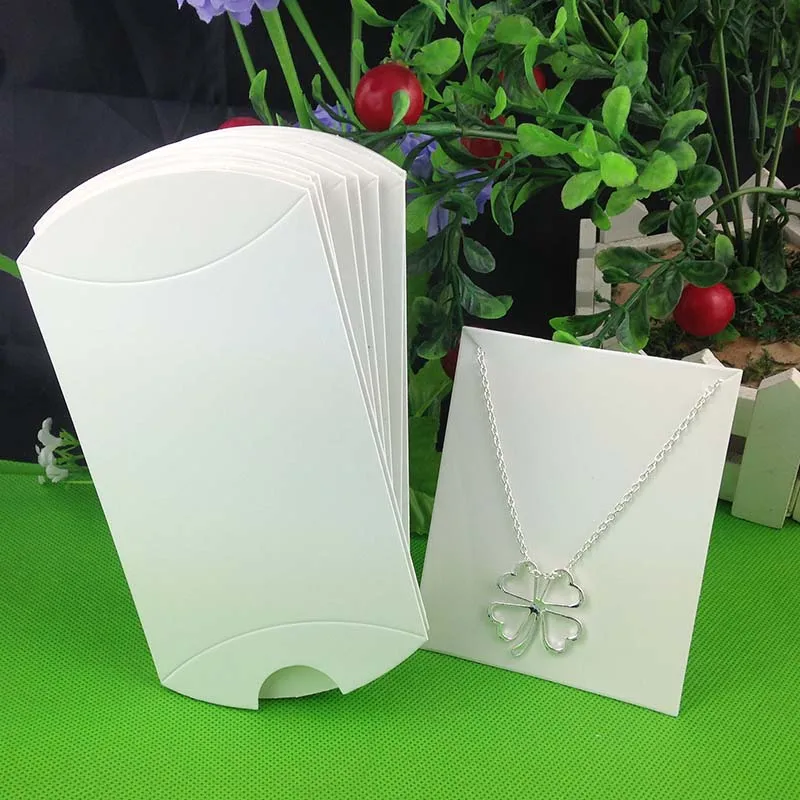 Коробка подушка из крафт бумаги упаковка ожерелье ювелирных изделий дисплей